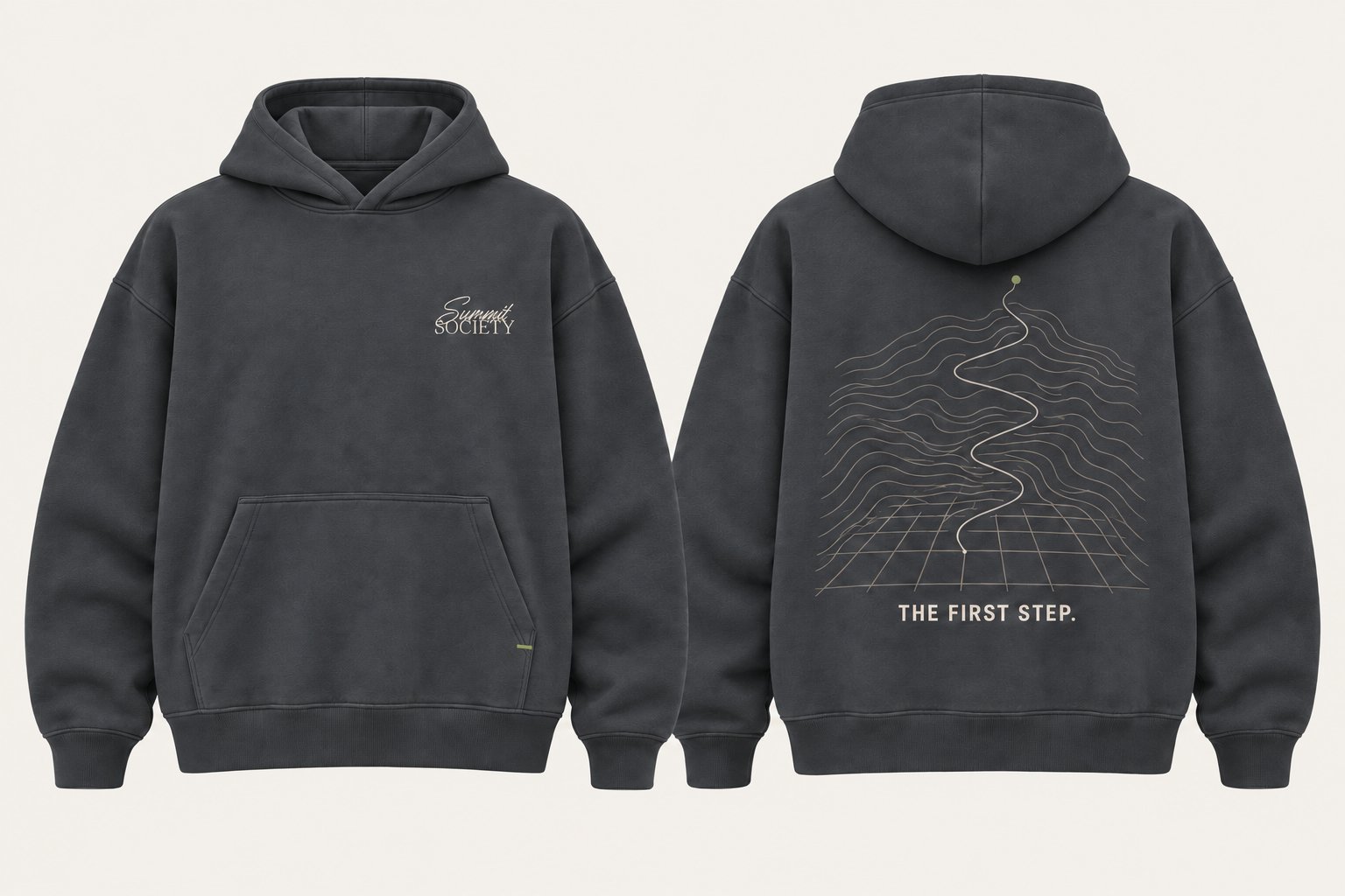 Hoodie The First Step en Ridge Graphite